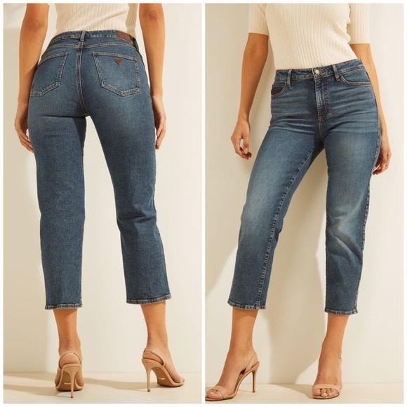 New GUESS 1981 STRAIGHT CROP JEANS SZ 26 - Picture 1 of 9